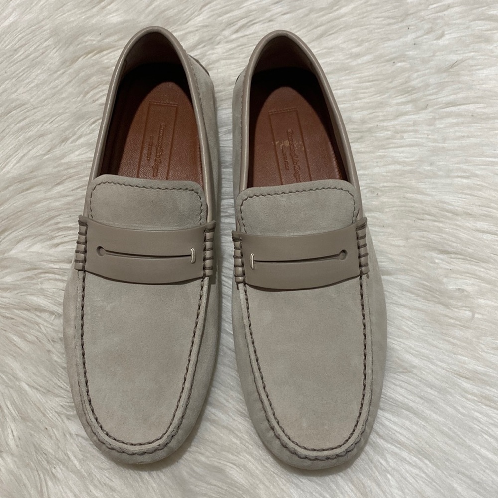 New Zegna Asola driver suede loafer size 8